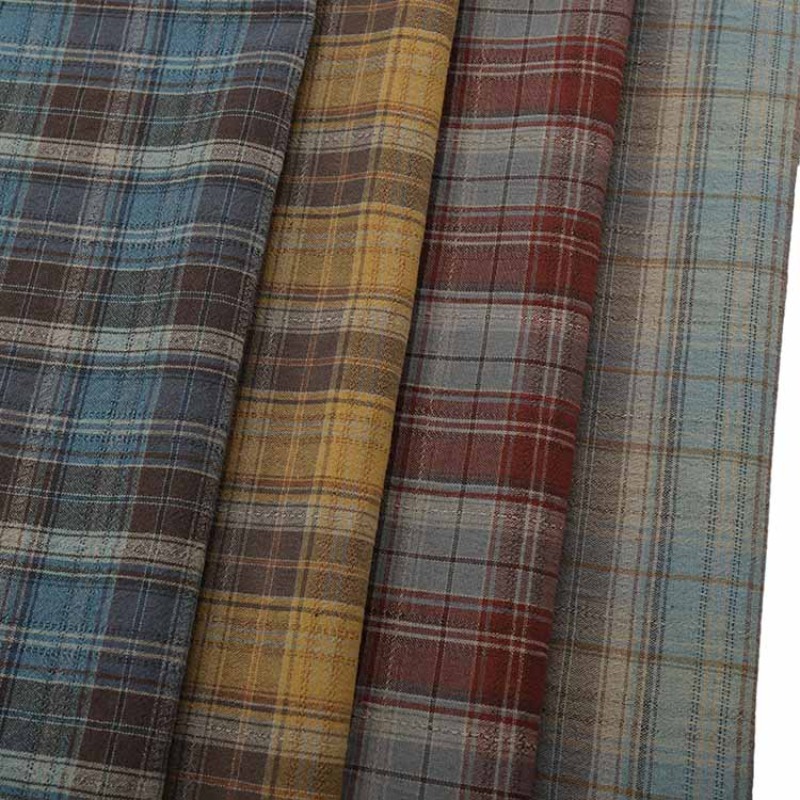 Vintage Sewing Textile - 1 metre Vintage Jakarlı Ekose Ekose